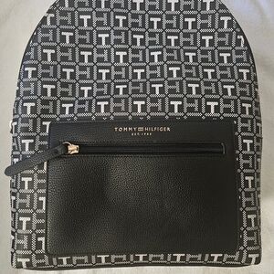 Tommy Hilfiger Monogram Black and White Backpack - Unisex - NWT - No Callouts